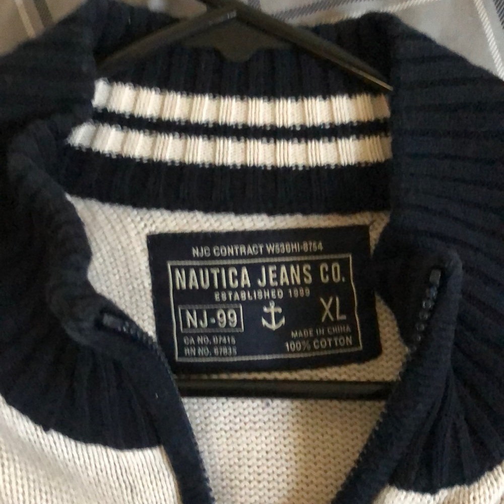 Nautica sweater- black - white